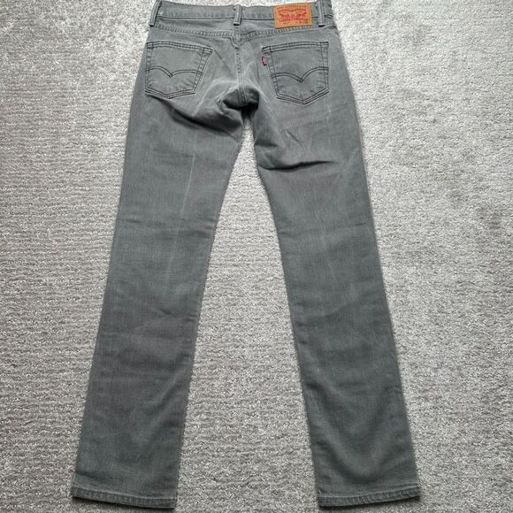 Levis 511 Jeans Mens 31x32 Gray Denim Slim Fit Flat Front Straight Leg Hipster - Picture 9 of 15